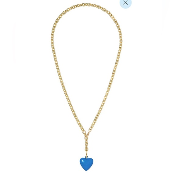 Roxanne Assoulin The Mini Puffy Heart Charm Necklace Blue